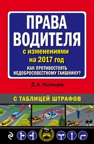 Обложка книги Права водителя с изменениями на 2017 год. Как противостоять недобросовестному гаишнику? С таблицей штрафов