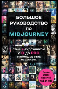 Обложка книги Большое практическое руководство по Midjourney. Стань AI-художником с 0 до PRO с помощью этих подсказок